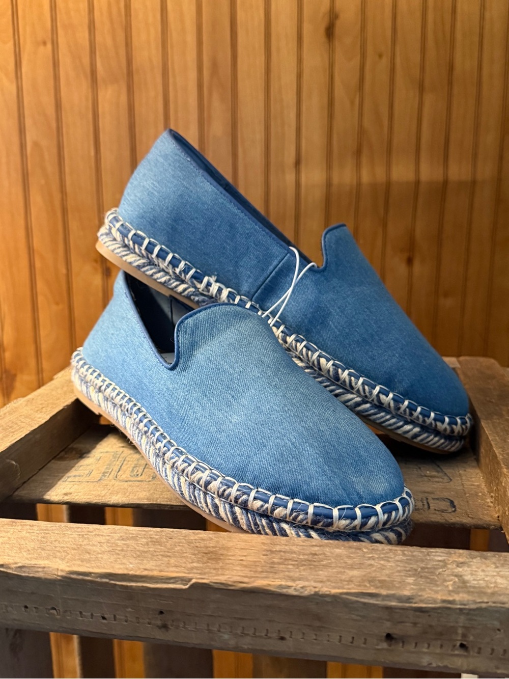Universal Thread Denim Slip-On Espadrilles in Blue